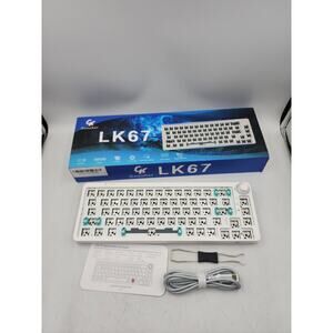 GAMAKAY LK67 65% HOT SWAPPABLE TRIPLE MODE RGB MECHANICAL KEYBOARD MILKY WHITE